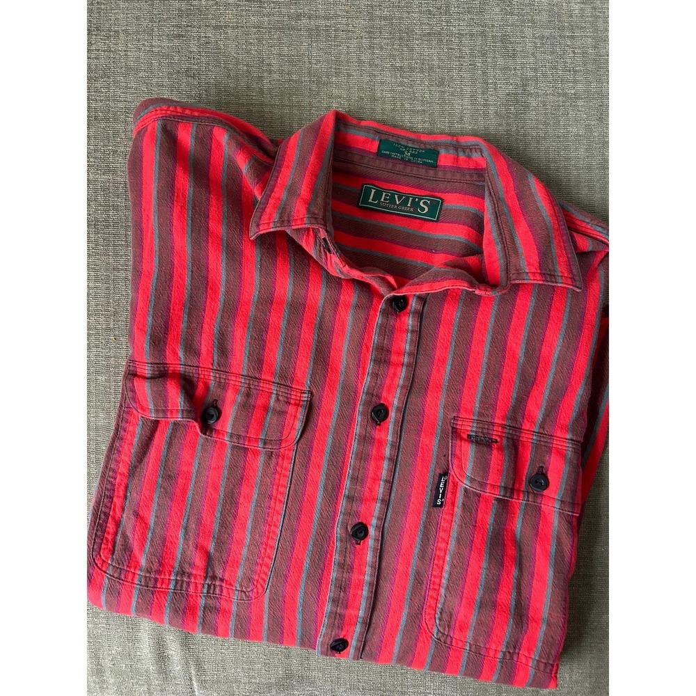 Vintage Big‎ E Levis Button Down Shirt Striped Size M Retro Streetwear Western